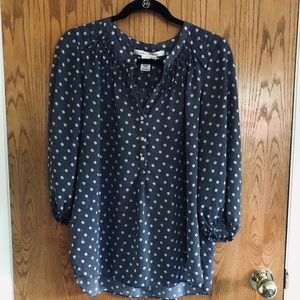 Max Studio Navy with White POLKADOT Top